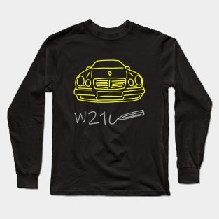 Mercedes W210 siple sketch grey yellow Long Sleeve T-Shirt